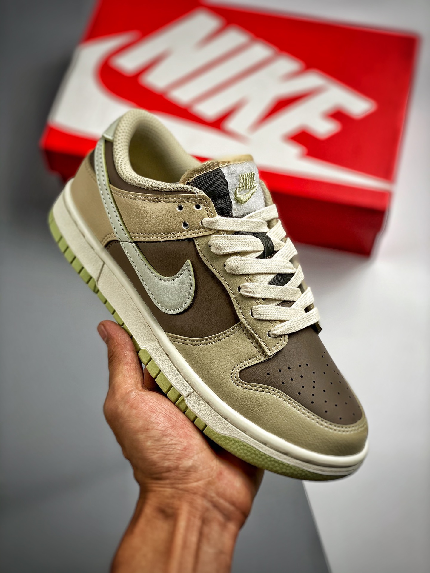Núcleo 3 Nike SB Dunk Low beige marrón, pequeño Swoosh invertido, fabricado por gran fábrica original, muy recomendado …