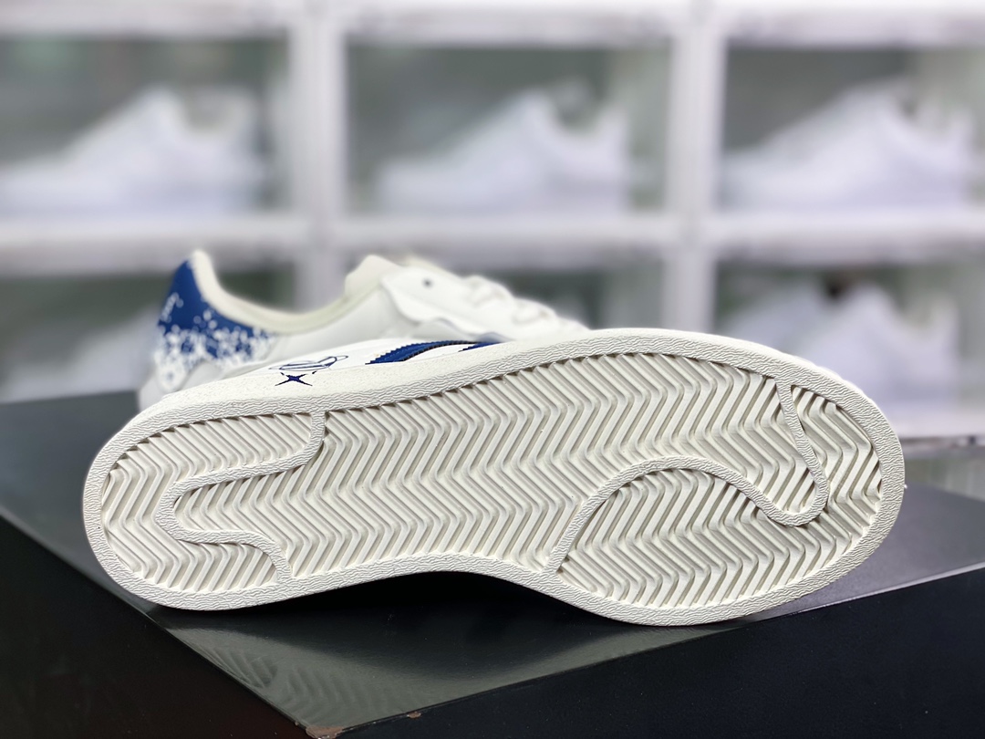 Clover Originals Superstar ”White” classic shell head series low top all-match casual sports shoes ”Graffiti Milk White White Blue” GZ4441