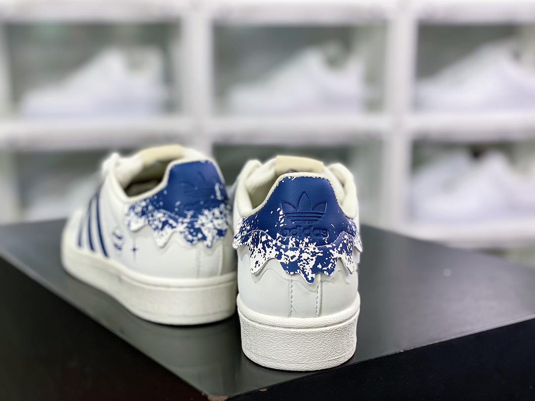 Clover Originals Superstar ”White” classic shell head series low top all-match casual sports shoes ”Graffiti Milk White White Blue” GZ4441