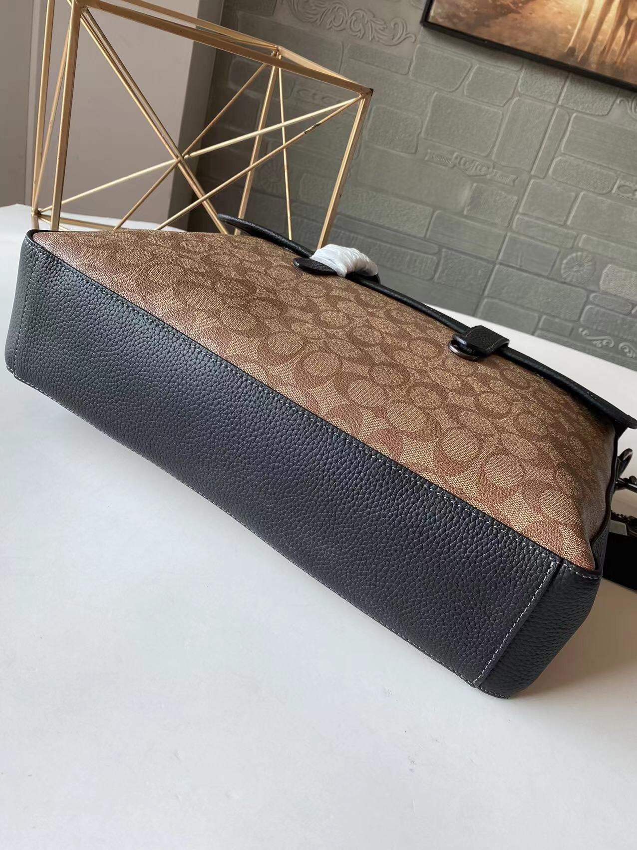 Coach 新款COACH 蔻驰C9873 新款Sullivan系列男士商务公文包 PVC老花料拼皮材质