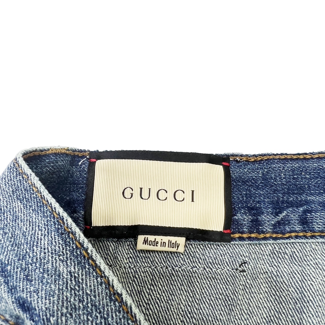 260 GUCCI/古驰 22ss 1921系列刀割破洞水洗牛仔长裤