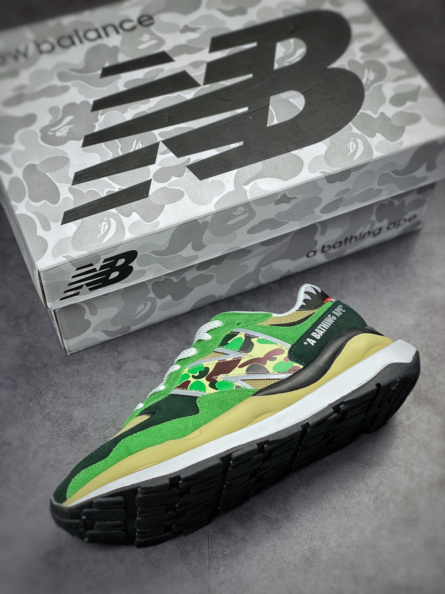 Bape x New Balance NB5740 series retro casual jogging shoes