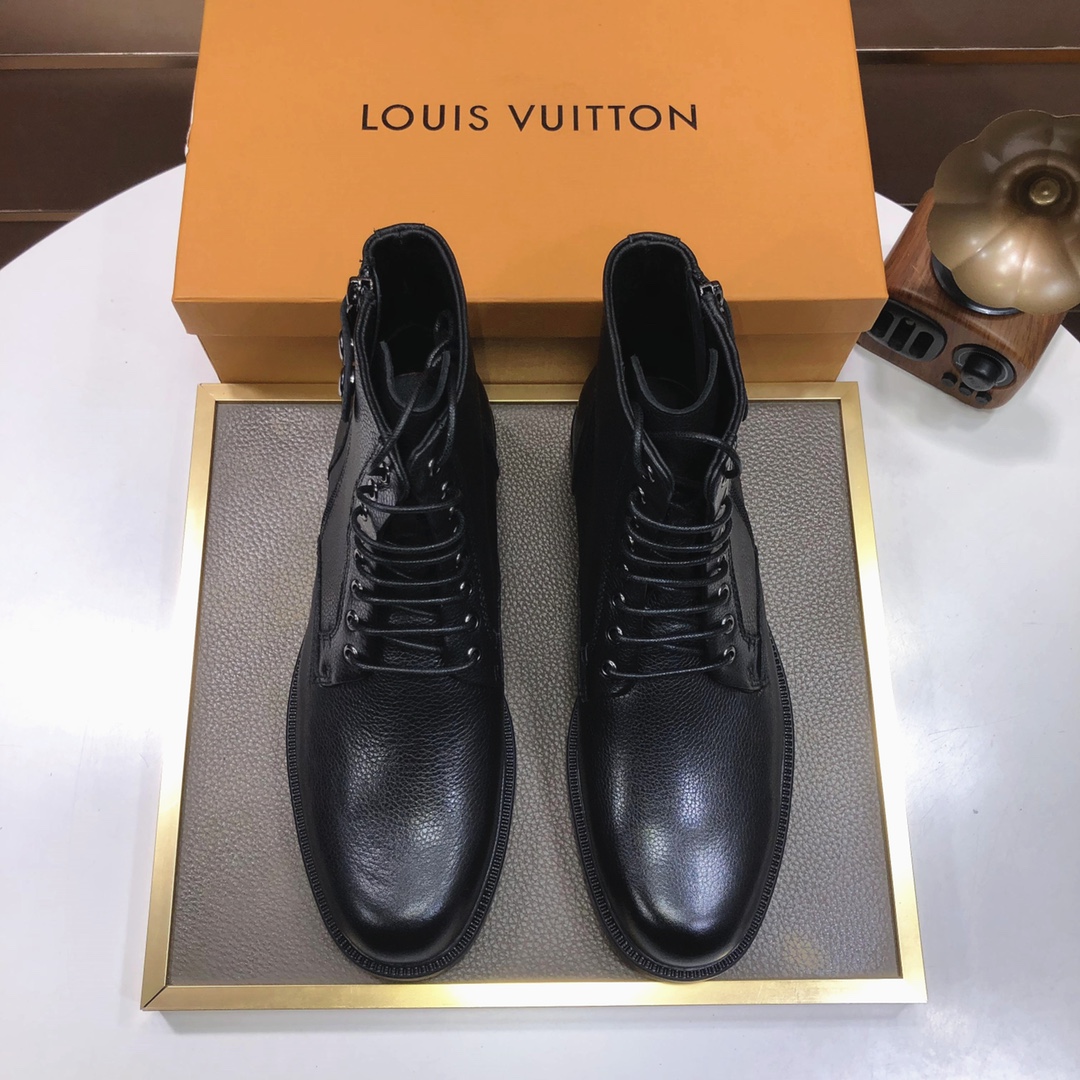 Fábrica 【LOUIS VUITTON】 (forro de piel de vaca) Zapatillas altas LV. Mismo estilo que el sitio web oficial de…
