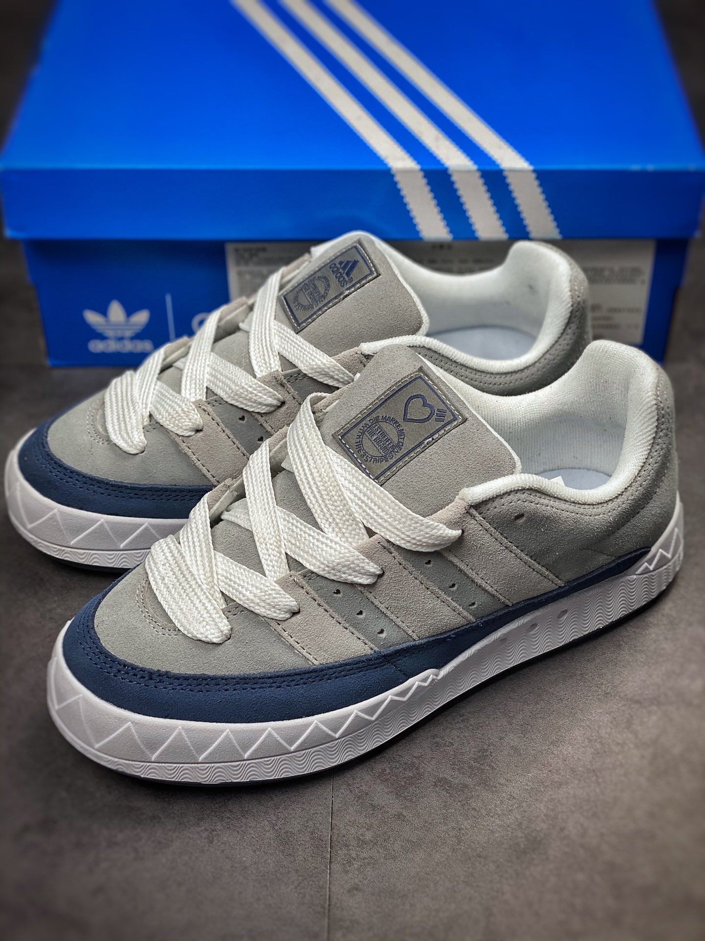 Adidas Adimatic series gray dark blue retro classic shark bread shoes H9915