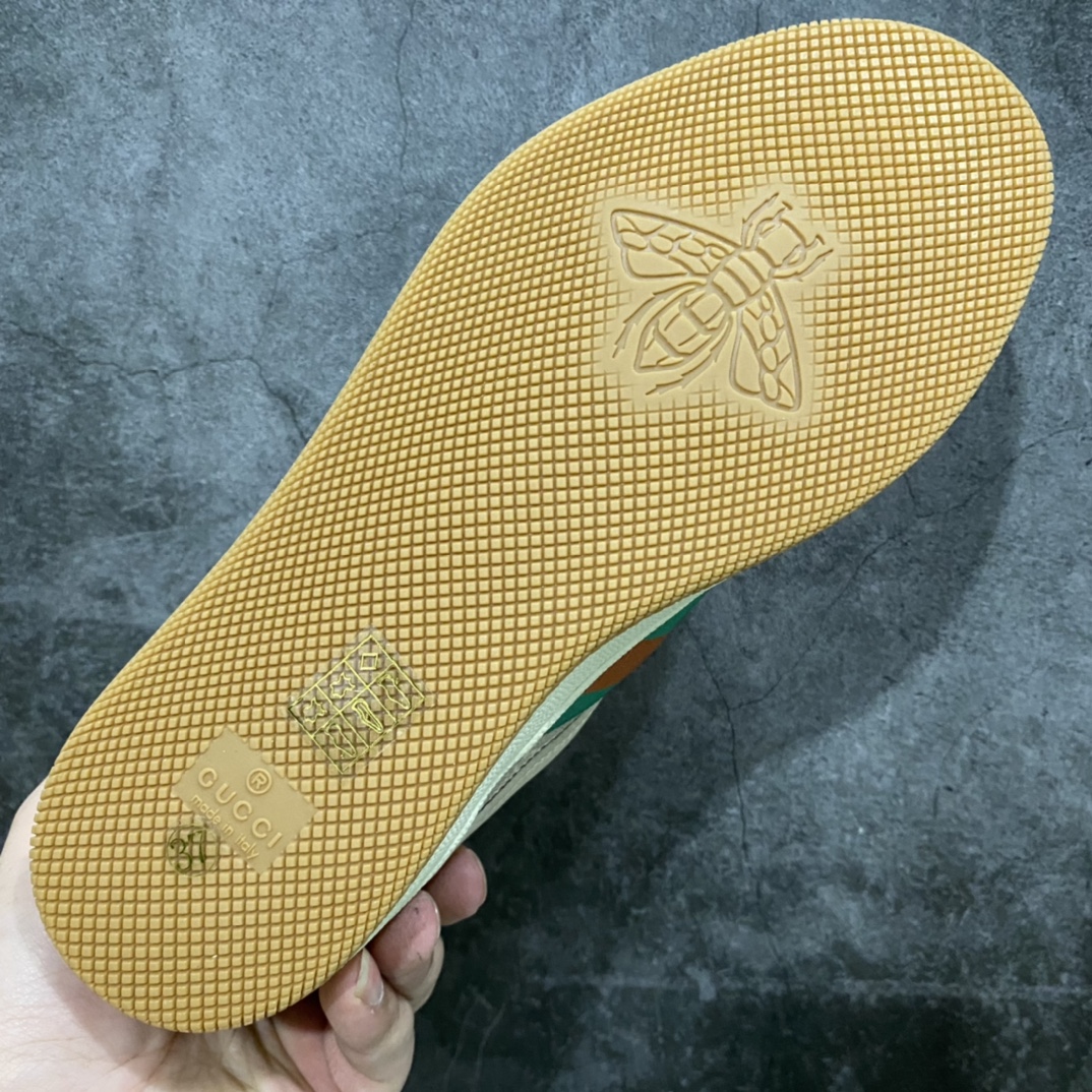 图片[9]-顶级代购版 Gucci做旧小脏鞋 ZP开发 原版开模 金属双G水晶圆柱形标 Gucci原版纹织带 真正水洗布标 鞋面擦色牛皮拼接经典双G布面料，皮面切口全油边封口工艺，原版毛巾布里细腻柔软更舒适透气，垫脚乳胶注塑一体，私模钢印，双色原版TPU大底(下层宽，上层窄) 配进口原版四边封干燥剂、原版18股鞋带，绿色盒子，与专柜配套包装一致 尺码：女34-40 男38-45-选品中心
