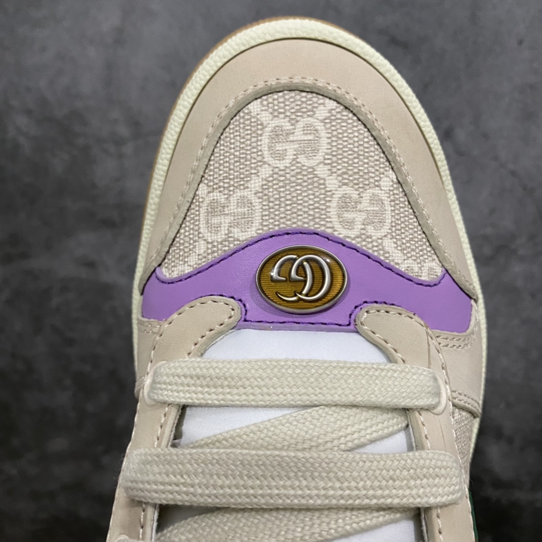 图片[5]-顶级代购版 Gucci做旧小脏鞋 ZP开发 原版开模 金属双G水晶圆柱形标 Gucci原版纹织带 真正水洗布标 鞋面擦色牛皮拼接经典双G布面料，皮面切口全油边封口工艺，原版毛巾布里细腻柔软更舒适透气，垫脚乳胶注塑一体，私模钢印，双色原版TPU大底(下层宽，上层窄) 配进口原版四边封干燥剂、原版18股鞋带，绿色盒子，与专柜配套包装一致 尺码：女34-40 男38-45-选品中心