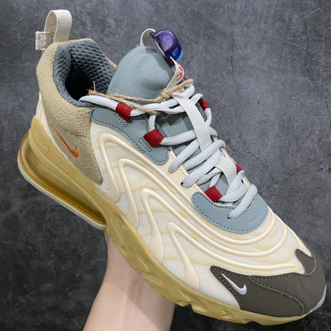 H12 pure original Travis Scott x Nike Air Max 270 React TS joint half palm cushion air cushioning running shoes CT2864-200