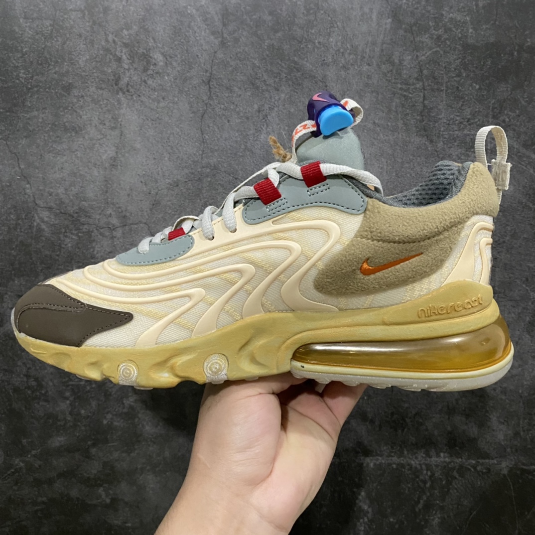 H12 pure original Travis Scott x Nike Air Max 270 React TS joint half palm cushion air cushioning running shoes CT2864-200