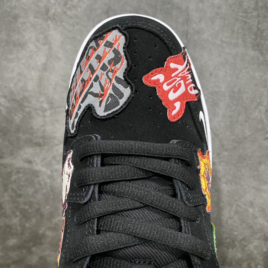 图片[8]-Top版本Neckface x NK SB Dunk Low 万圣节 联名款低帮运动休闲板鞋 DQ4488-001 该款黑色底座上覆盖着头骨、恶魔、 蝙蝠、墓碑、蛇和其他令人毛骨悚然的图案 其他细节包括闪电图案和左中底后部的\”SHOCKERS”字样 尺码：36 36.5 37.5 38 38.5 39 40 40.5 41 42 42.5 43 44 44.5 45 46 47.5-选品中心