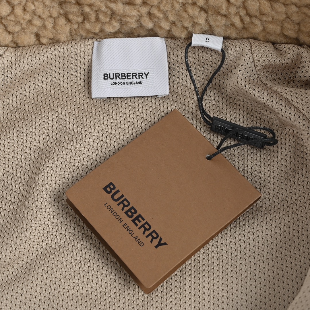 Burberry /巴宝莉 22Fw 重叠字母羊羔绒外套 色织羊羔绒