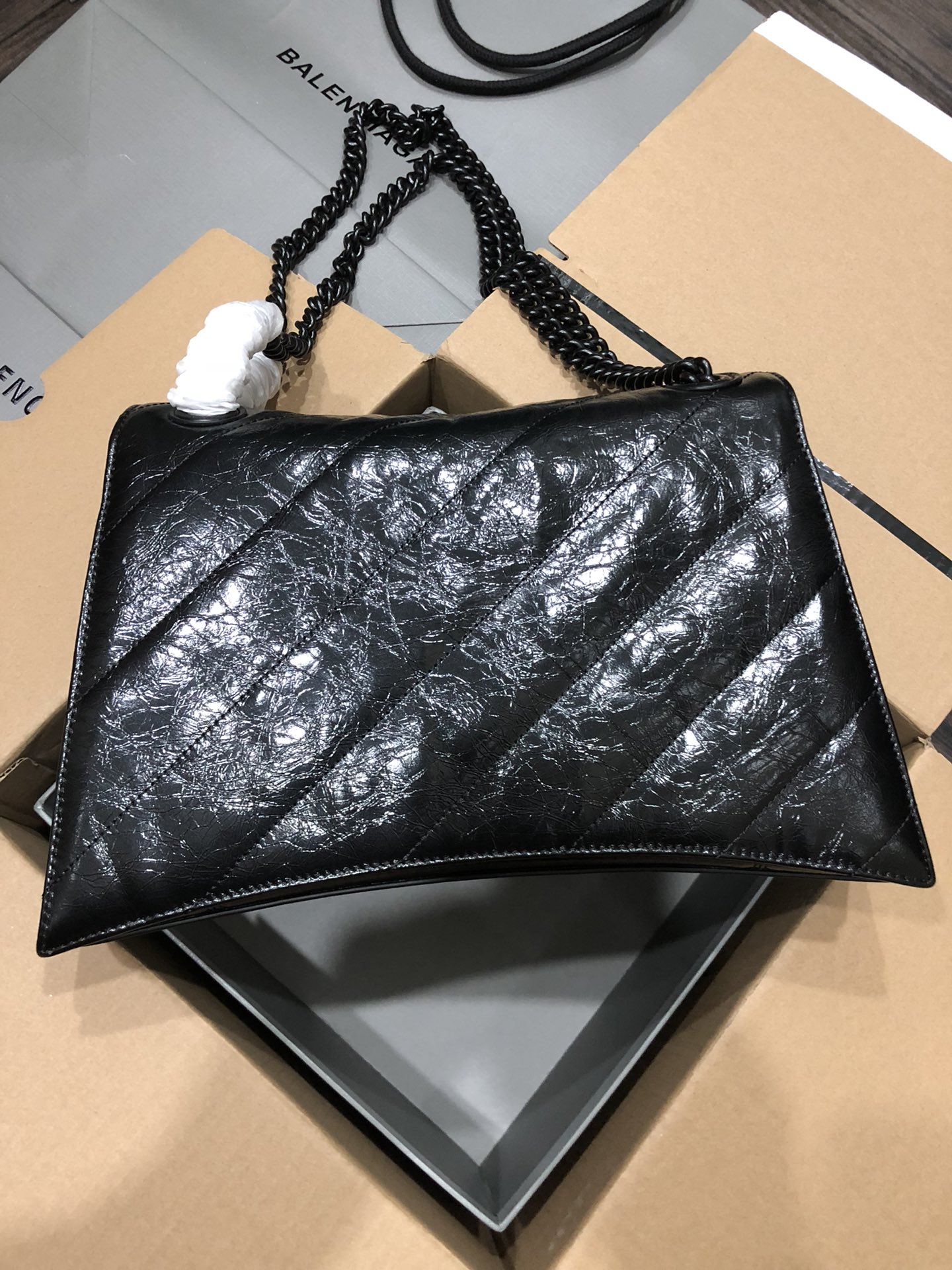 Balenciaga Style Black Leather Chain Bag style reference detail image 5 from source 776234