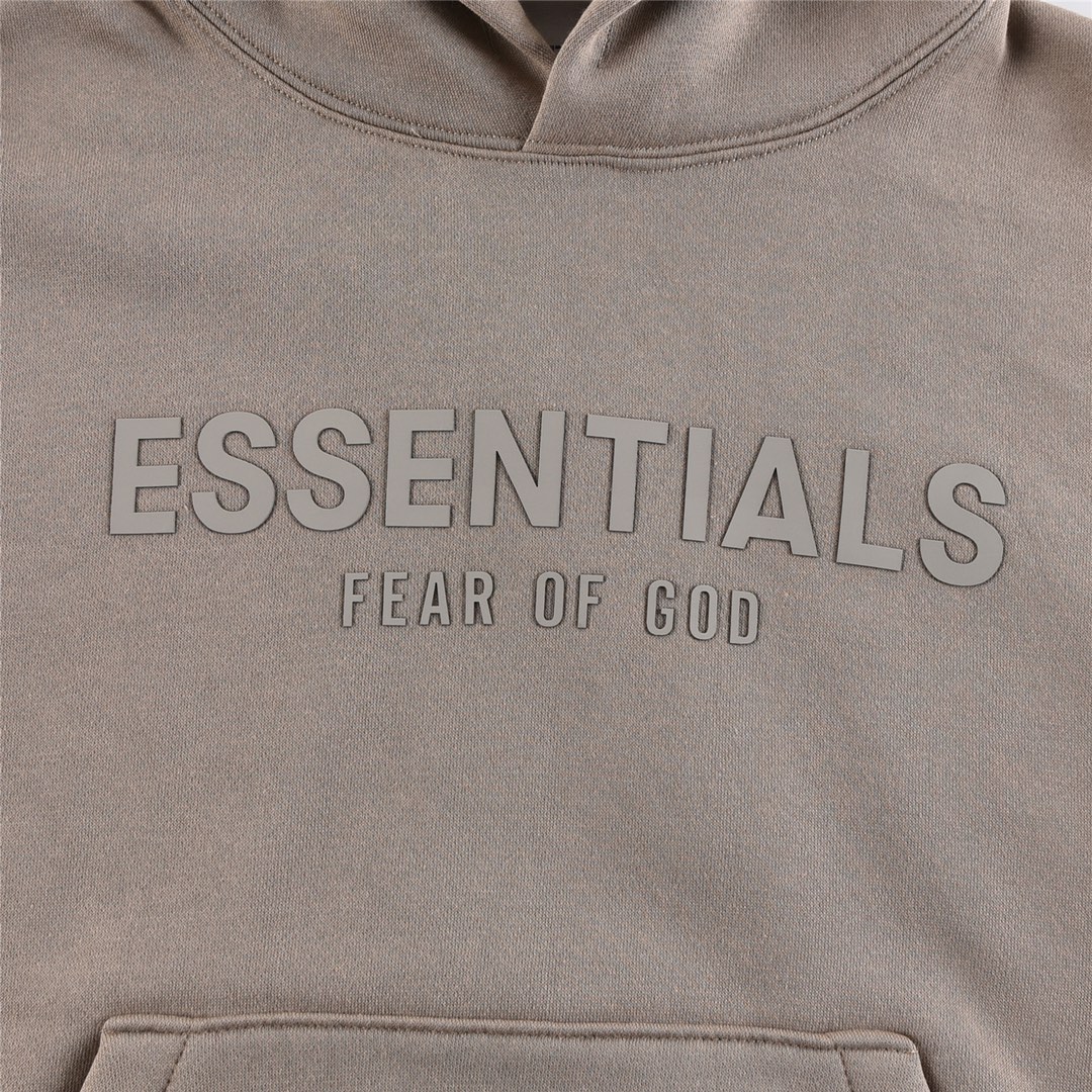 FEAR OF GOD 复线 ESSENTIALS fog双排硅胶字母连帽卫衣