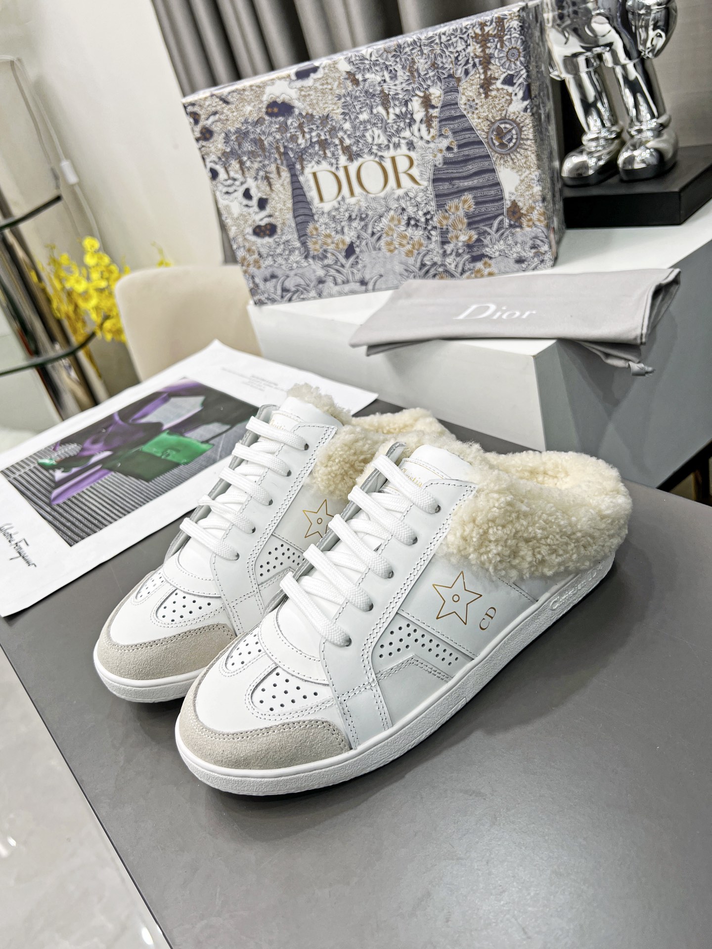 UK 7 Star Replica
 Dior Shoes Sneakers Black White Cowhide TPU Wool Casual