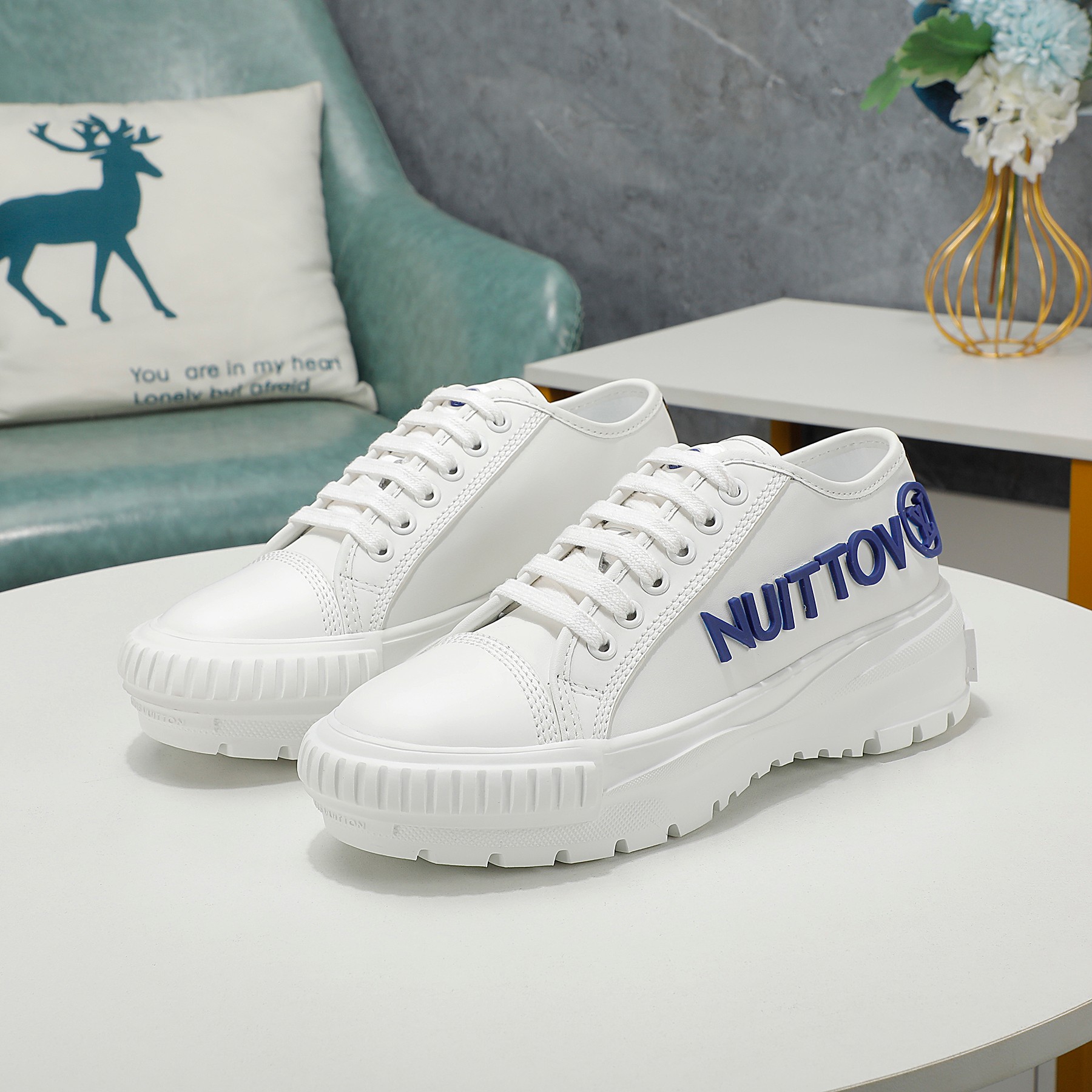 Louis Vuitton Ontwerper
 Schoenen Sportschoenen Kalfsleer Canvas Katoen Koeienhuid Rubber Zijde TPU Hoge toppen