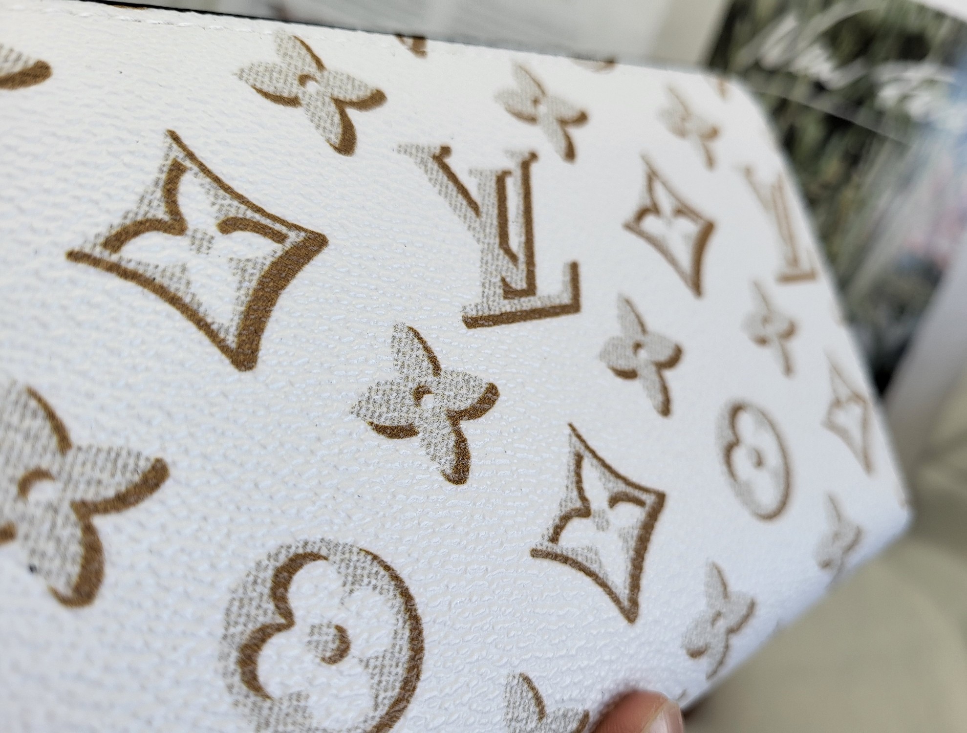 Elegant genuine leather long wallet, interior view showcasing card slots