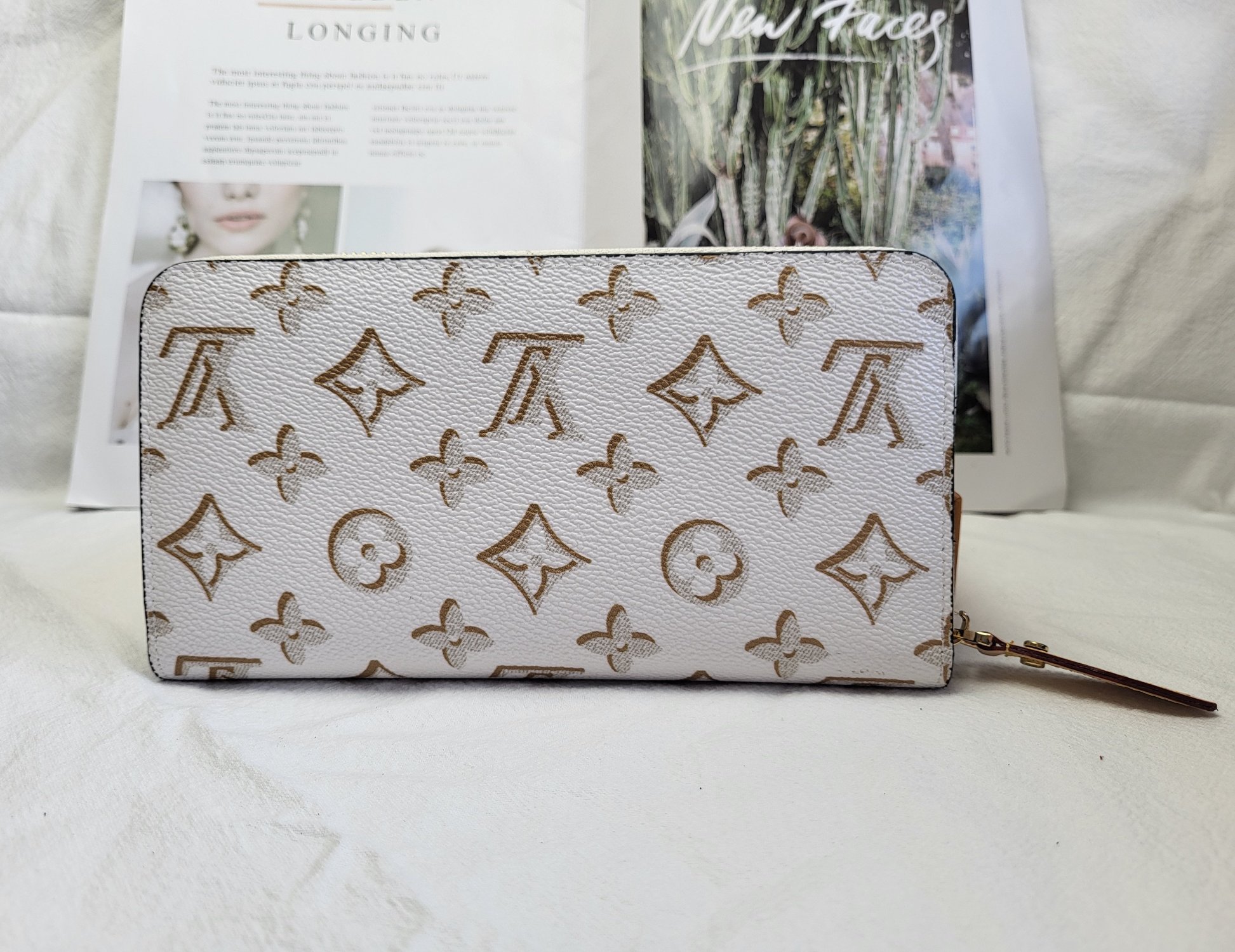 Detailed view of the leather texture and stitching.