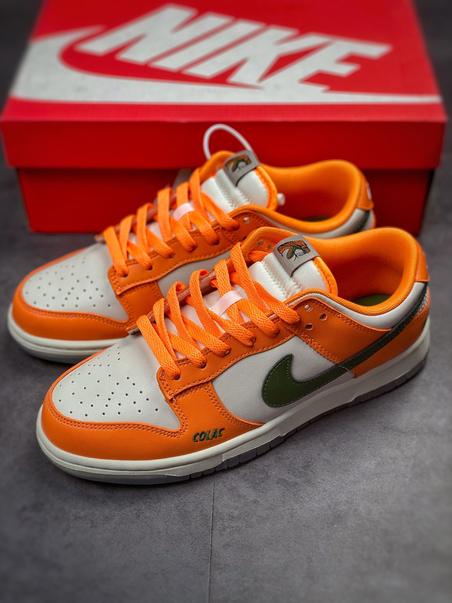 NIKE SB Dunk low FAMU orange green big snake joint DR6188-800-Top High Quatity Cheap Sneakers Fashion Clothing Clothes Bags handbags Shoes of all Brand wholesale With The best Quality And Beautiful Price from China Factory Chinese suppliers wholesaler seller NIKE SB Dunk low FAMU orange green big snake joint DR6188-800