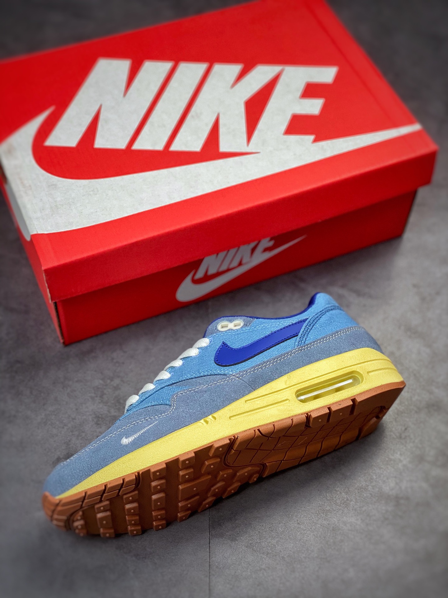 230 Nike Air Max 1 2022复刻 Mineral Slate 做旧水洗蓝复古休闲跑步鞋DV3050-300