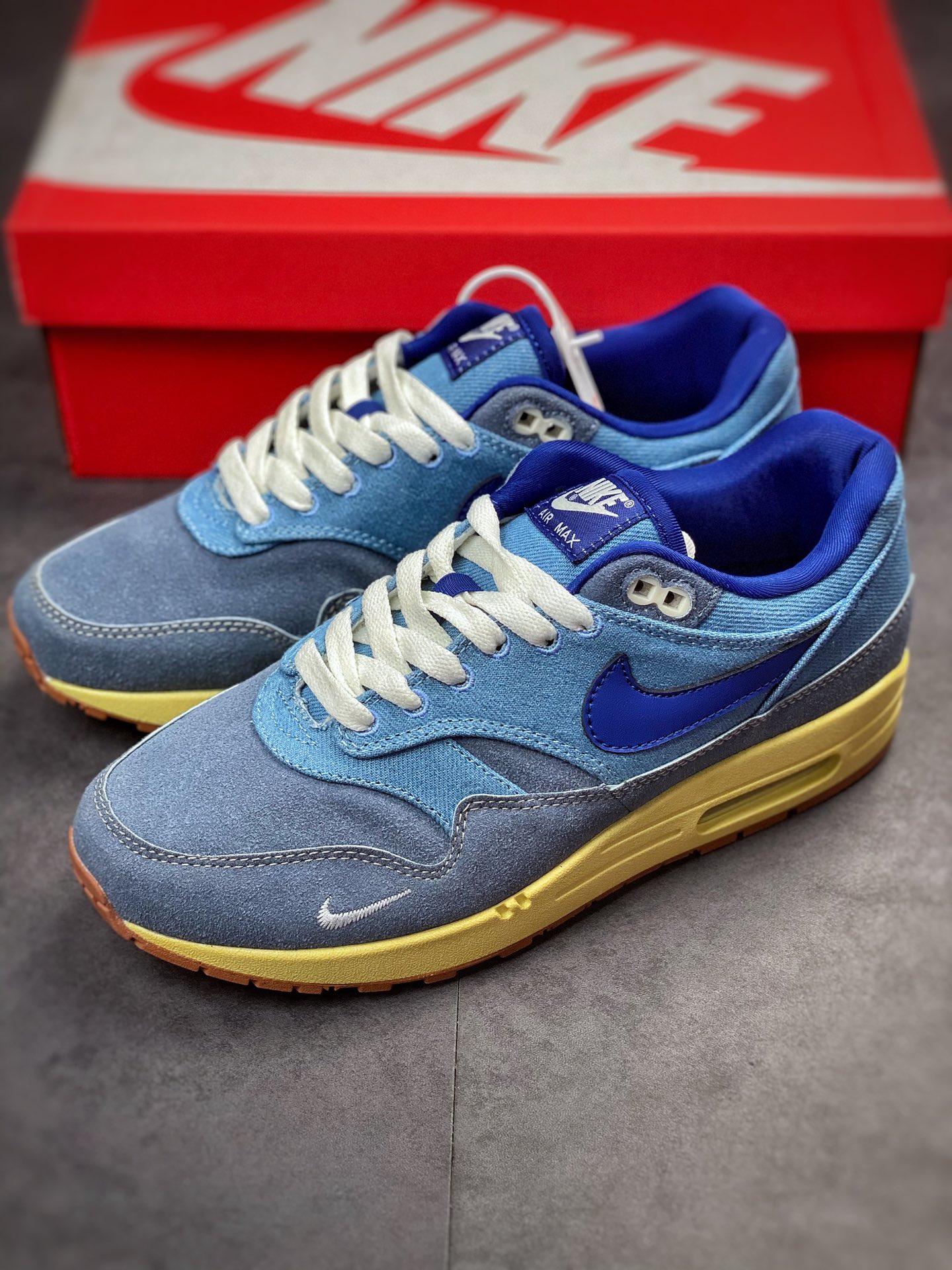 230 Nike Air Max 1 2022复刻 Mineral Slate 做旧水洗蓝复古休闲跑步鞋DV3050-300