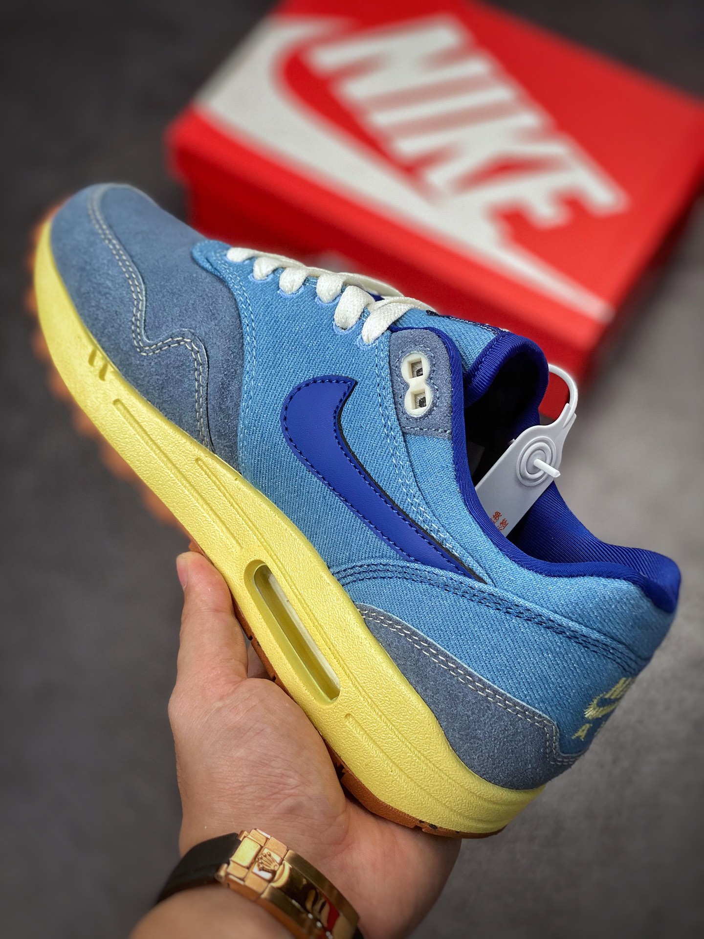 230 Nike Air Max 1 2022复刻 Mineral Slate 做旧水洗蓝复古休闲跑步鞋DV3050-300