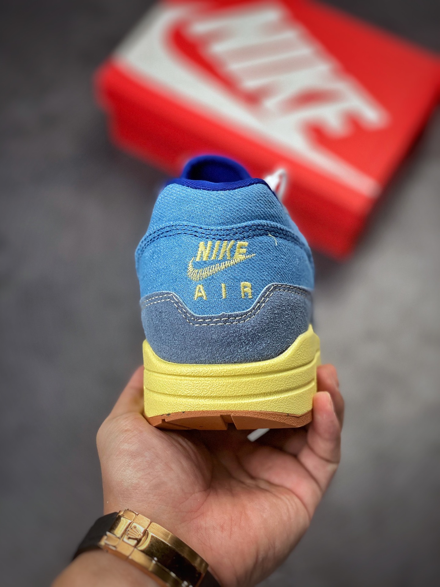 230 Nike Air Max 1 2022复刻 Mineral Slate 做旧水洗蓝复古休闲跑步鞋DV3050-300