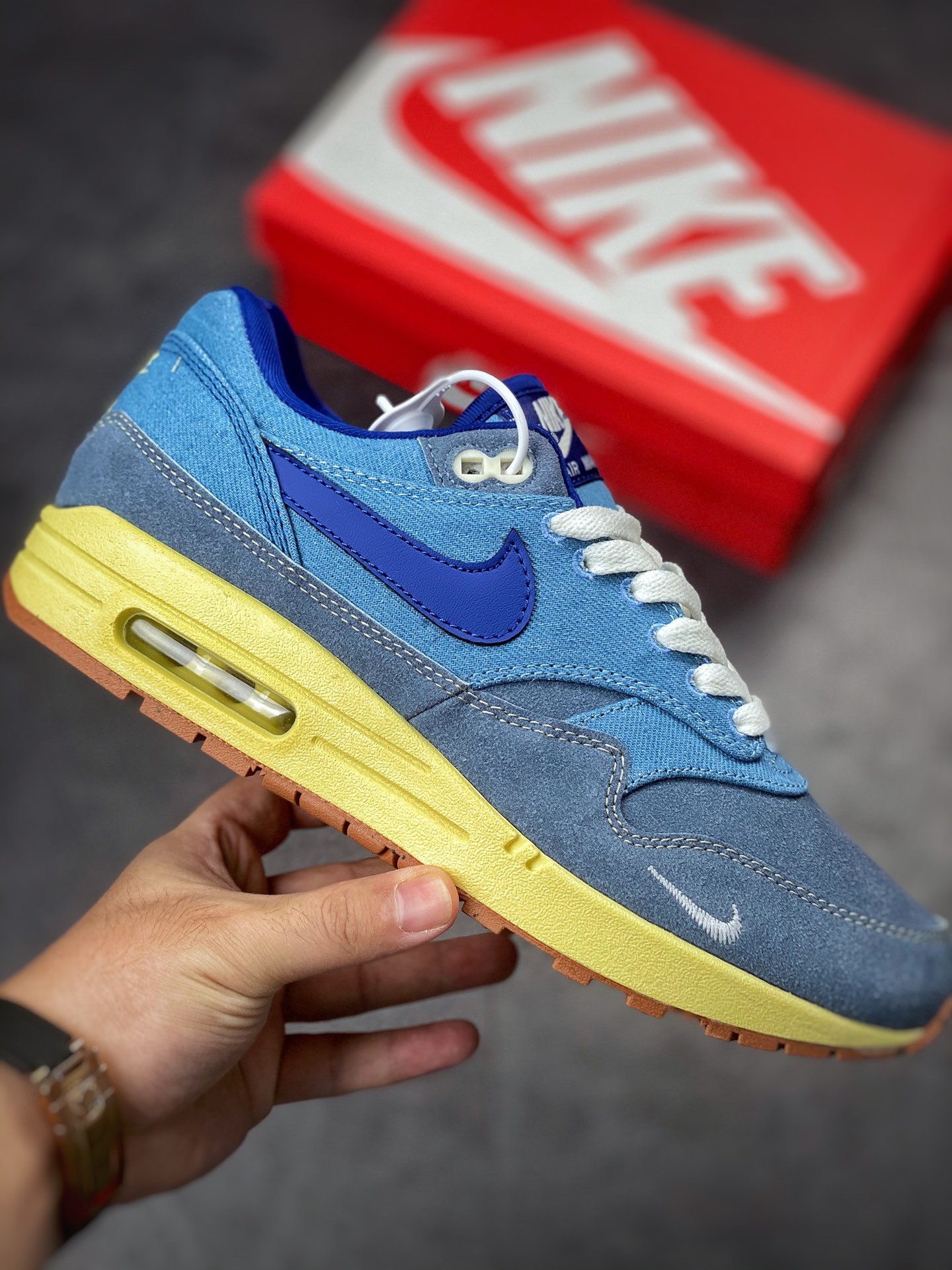 230 Nike Air Max 1 2022复刻 Mineral Slate 做旧水洗蓝复古休闲跑步鞋DV3050-300