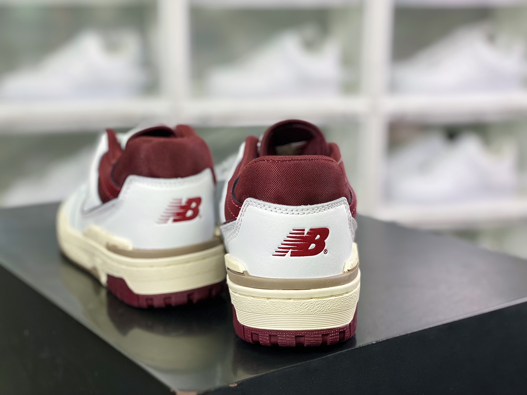 BB550 series classic retro low top casual sports basketball shoes ”leather white moon blue wine red” BB550WBG