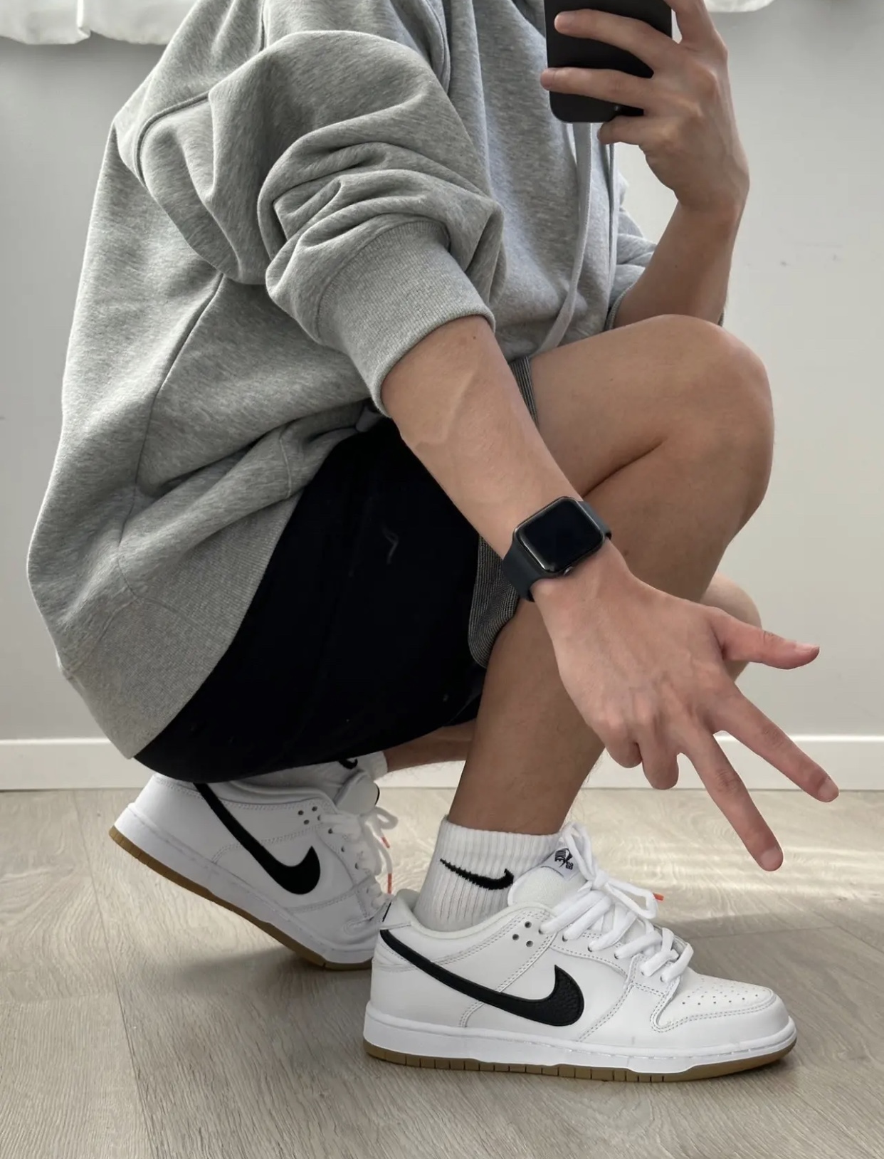 ☑️上身素材 Nike SB Dunk Low “Orange Label” 白黑生胶