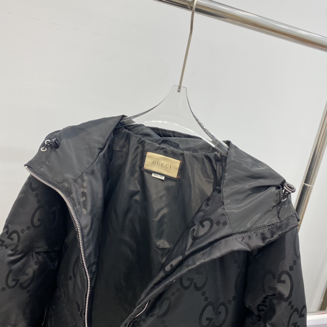 Gucci GG print down jacket, new autumn/winter style, unisex sizes S-XL.-Big cat