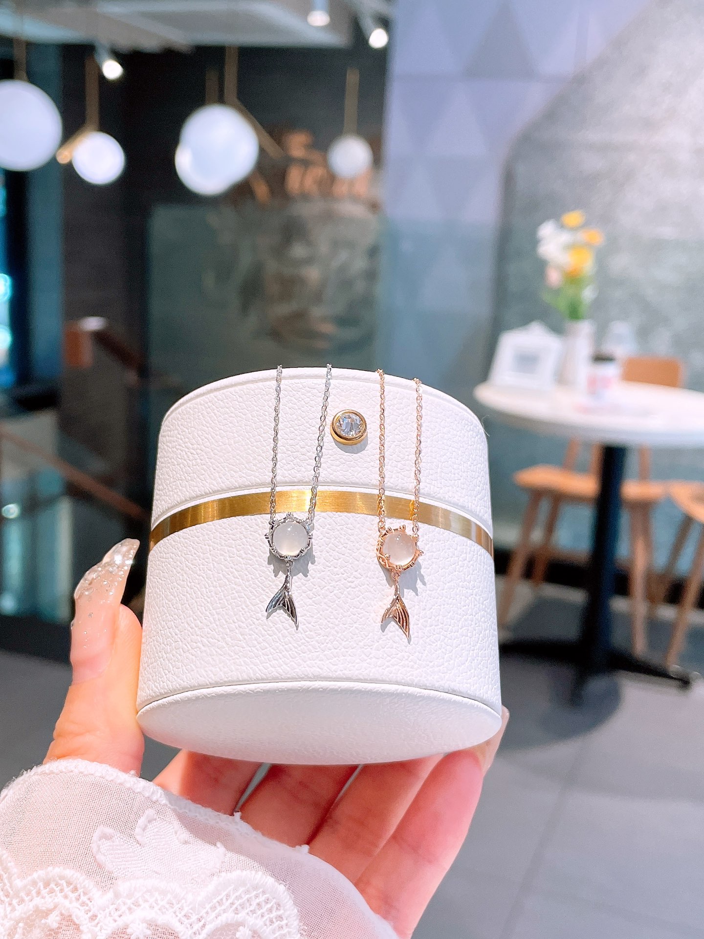 S925 Sterling Silver Necklace Intellectual Party Gold