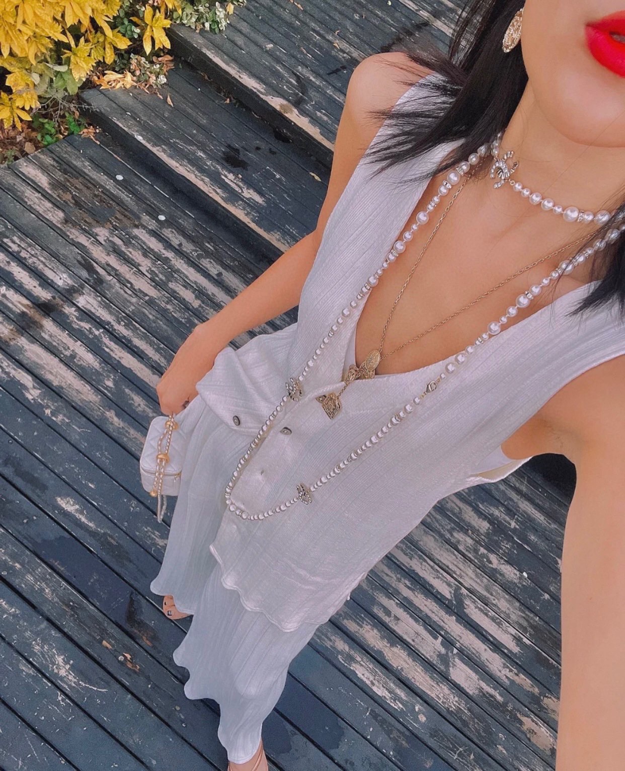 新款☑️CHANEL香奈儿双c珍珠项链毛衣链