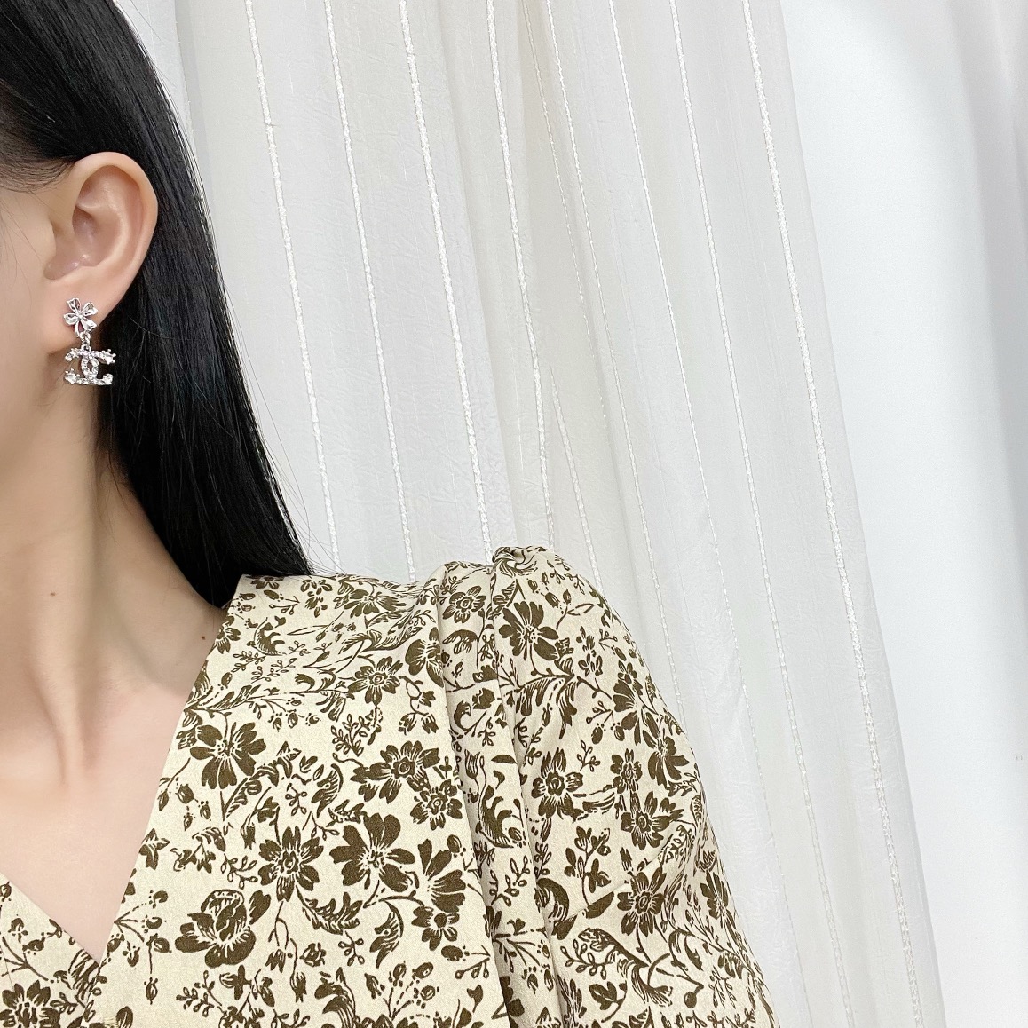 新款☑️CHANEL香奈儿c1双c四叶草耳钉耳环