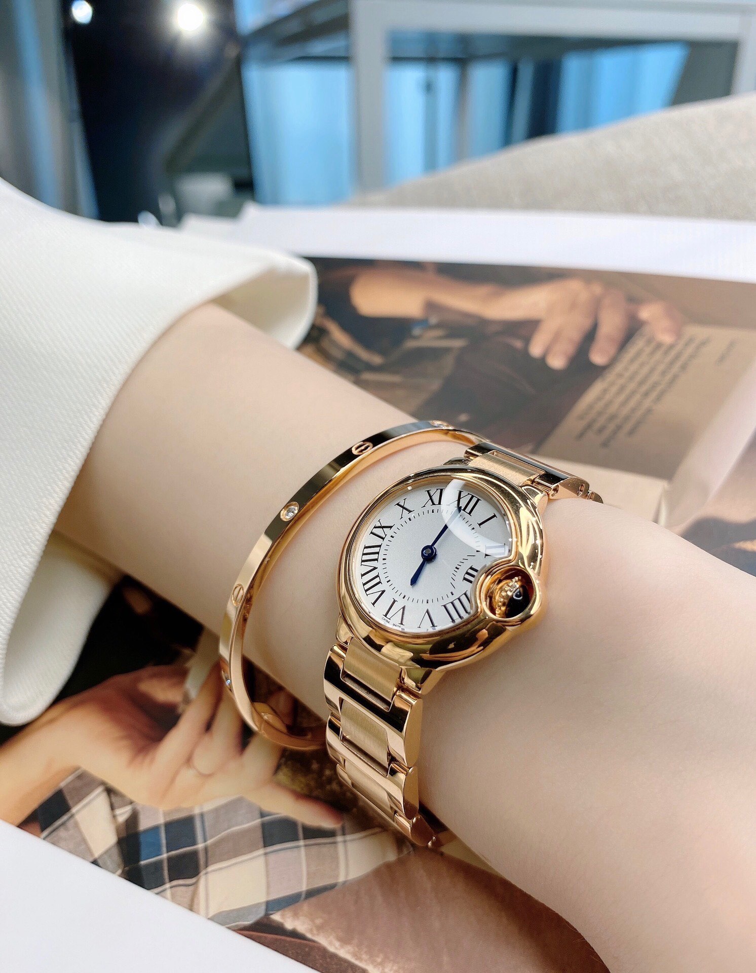 Cartier 款窄版6钻手镯
