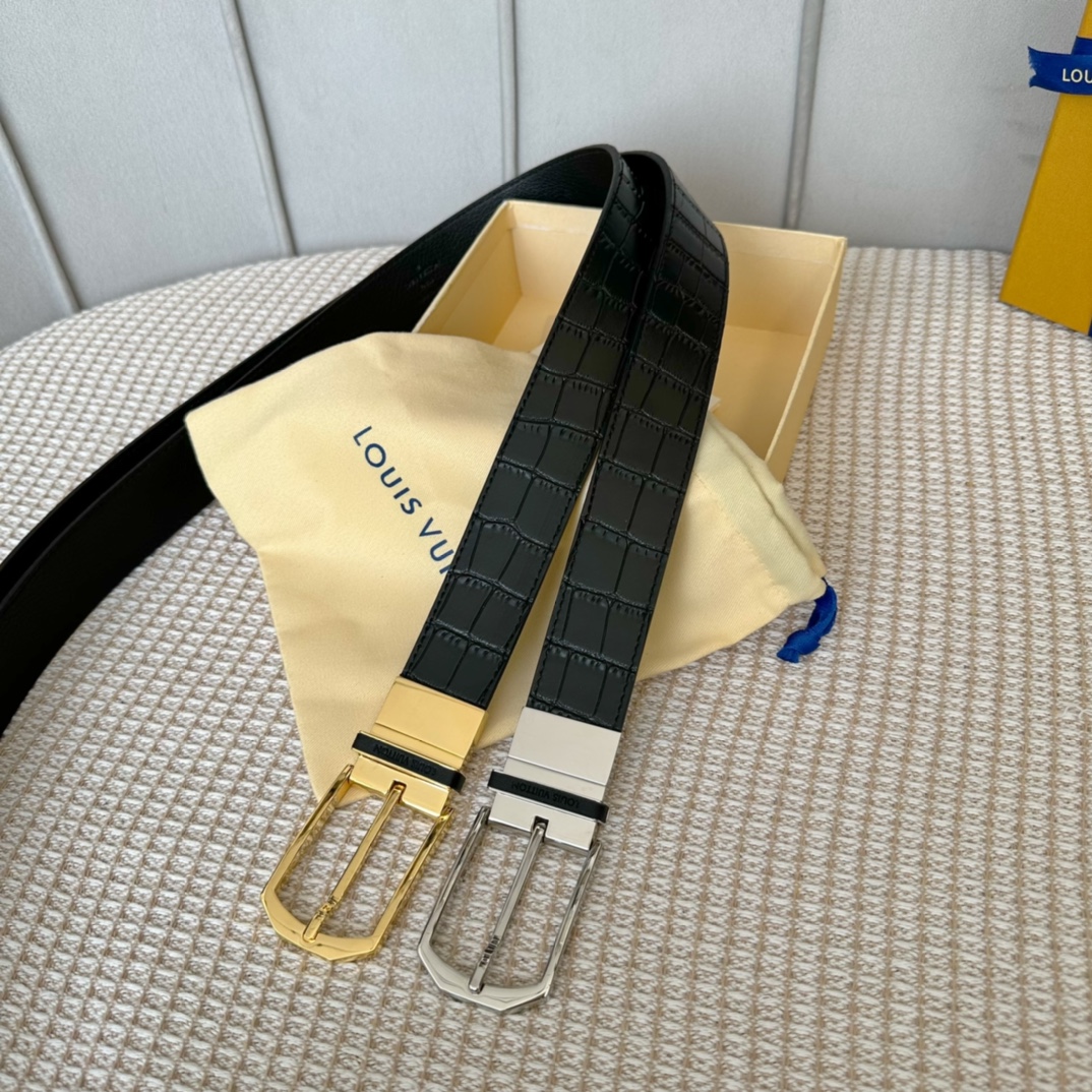 Louis Vuitton Belts Calfskin Cowhide