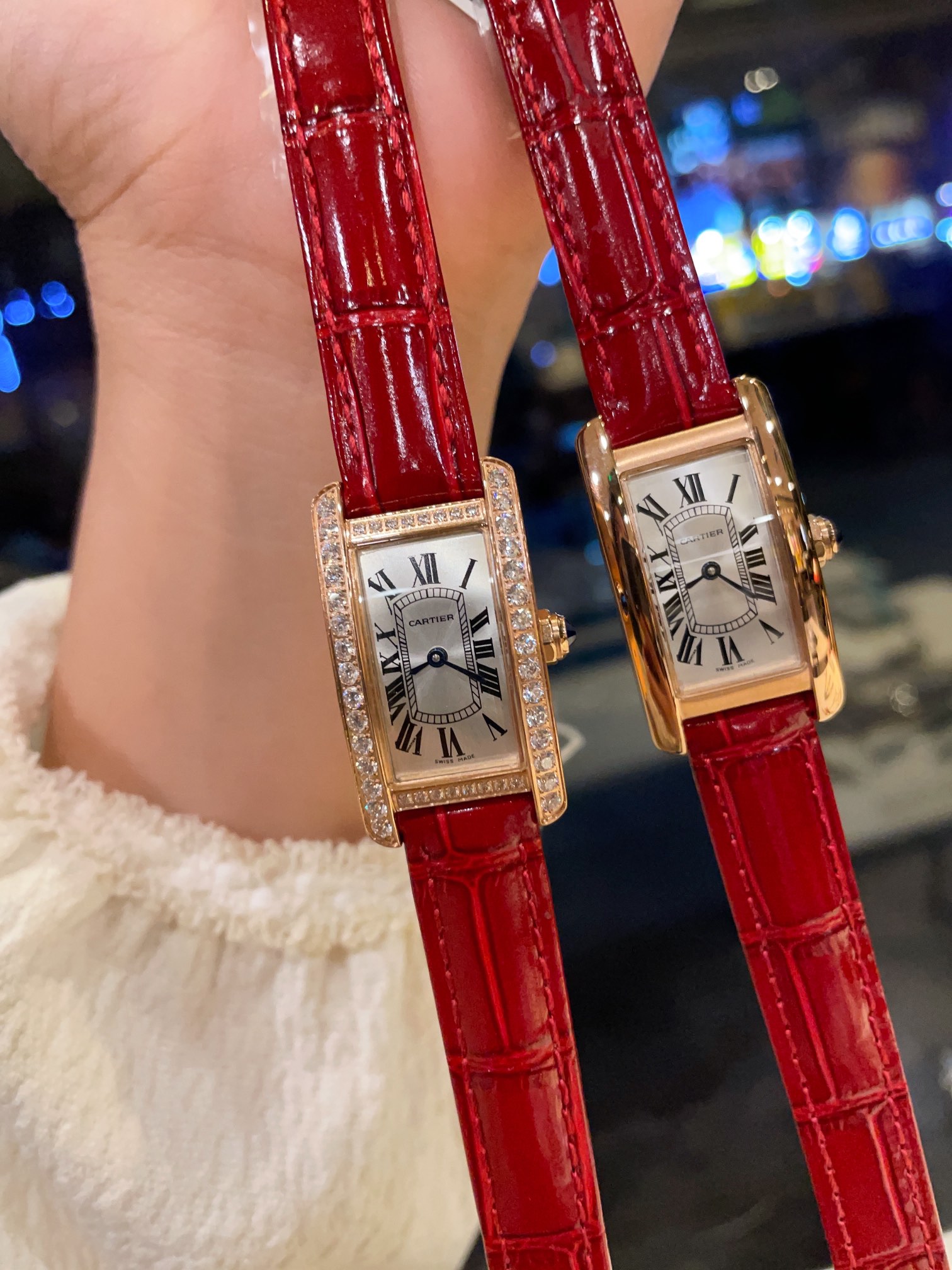 360 卡地亚-Cartier Tank Américaine腕表小号表款采用蓝宝水石