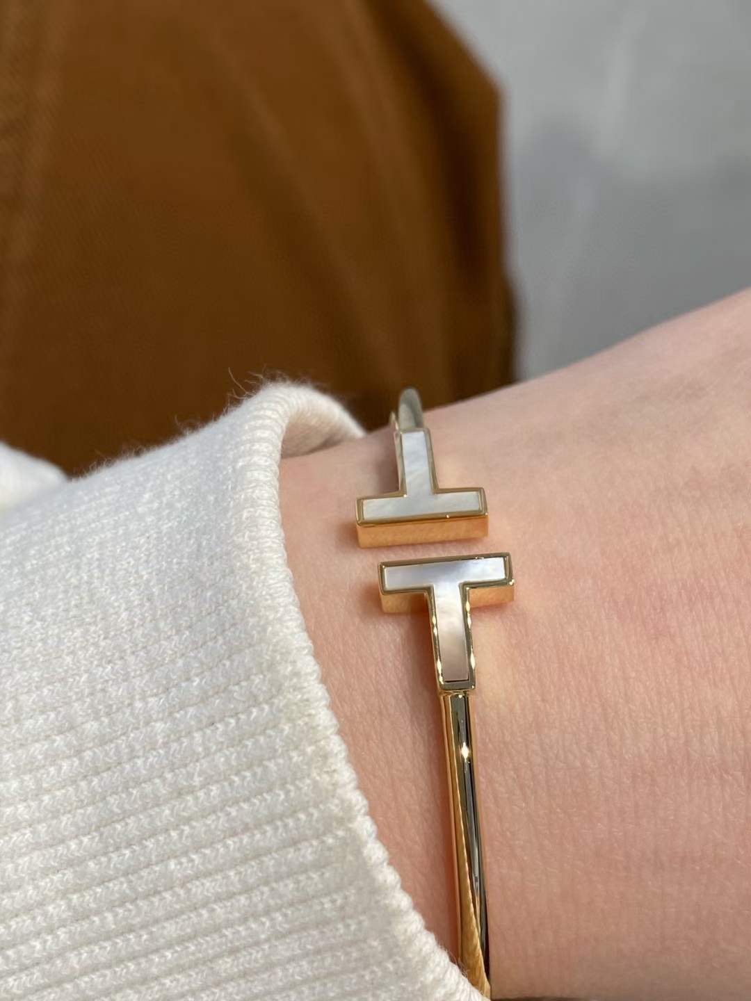 Tiffany & Co. Tiffany&Co. 白贝双t手镯