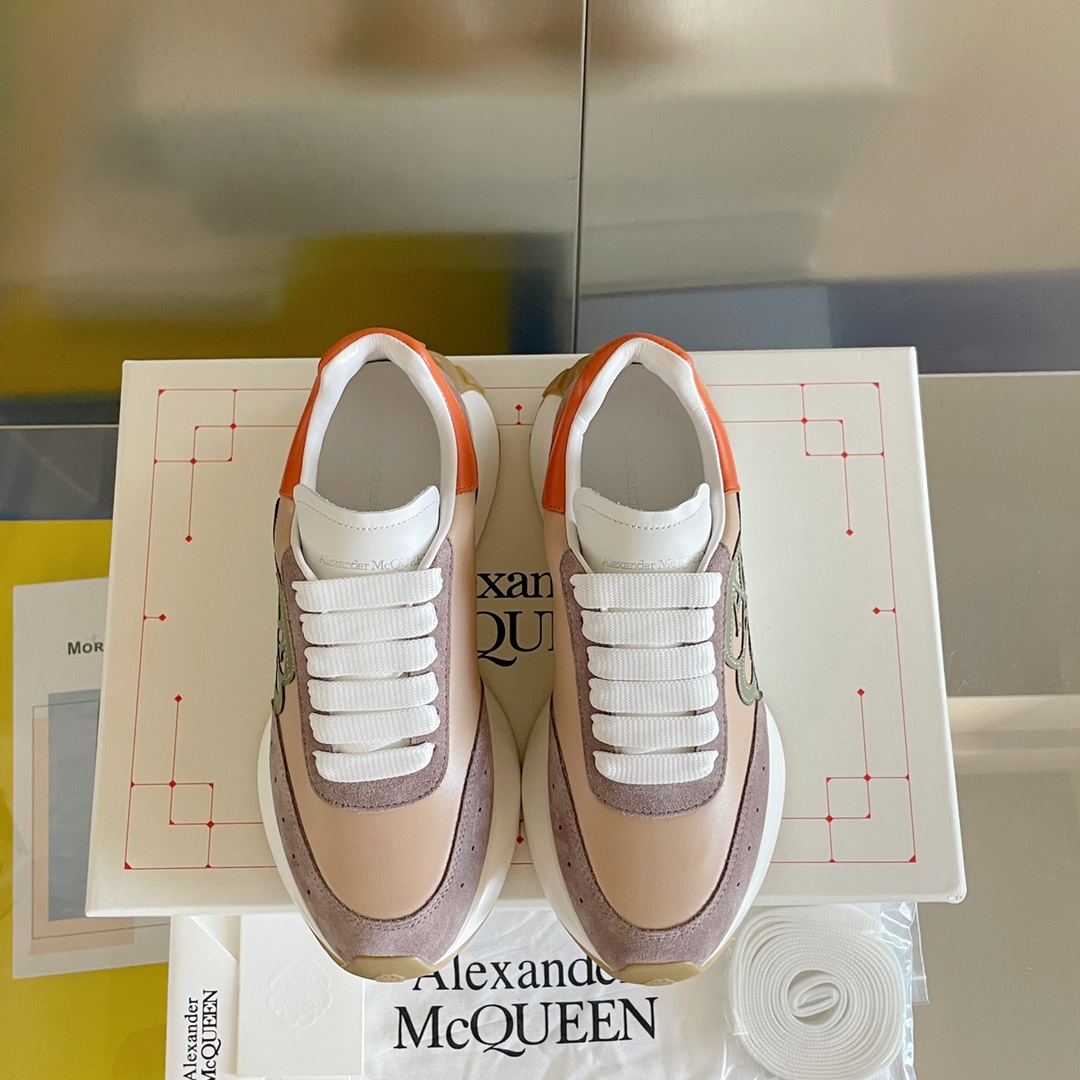 ALEXANDERMCQUEEN/亚历山大麦昆SprintRunner系列情侣款休闲运动鞋小白鞋老爹鞋原