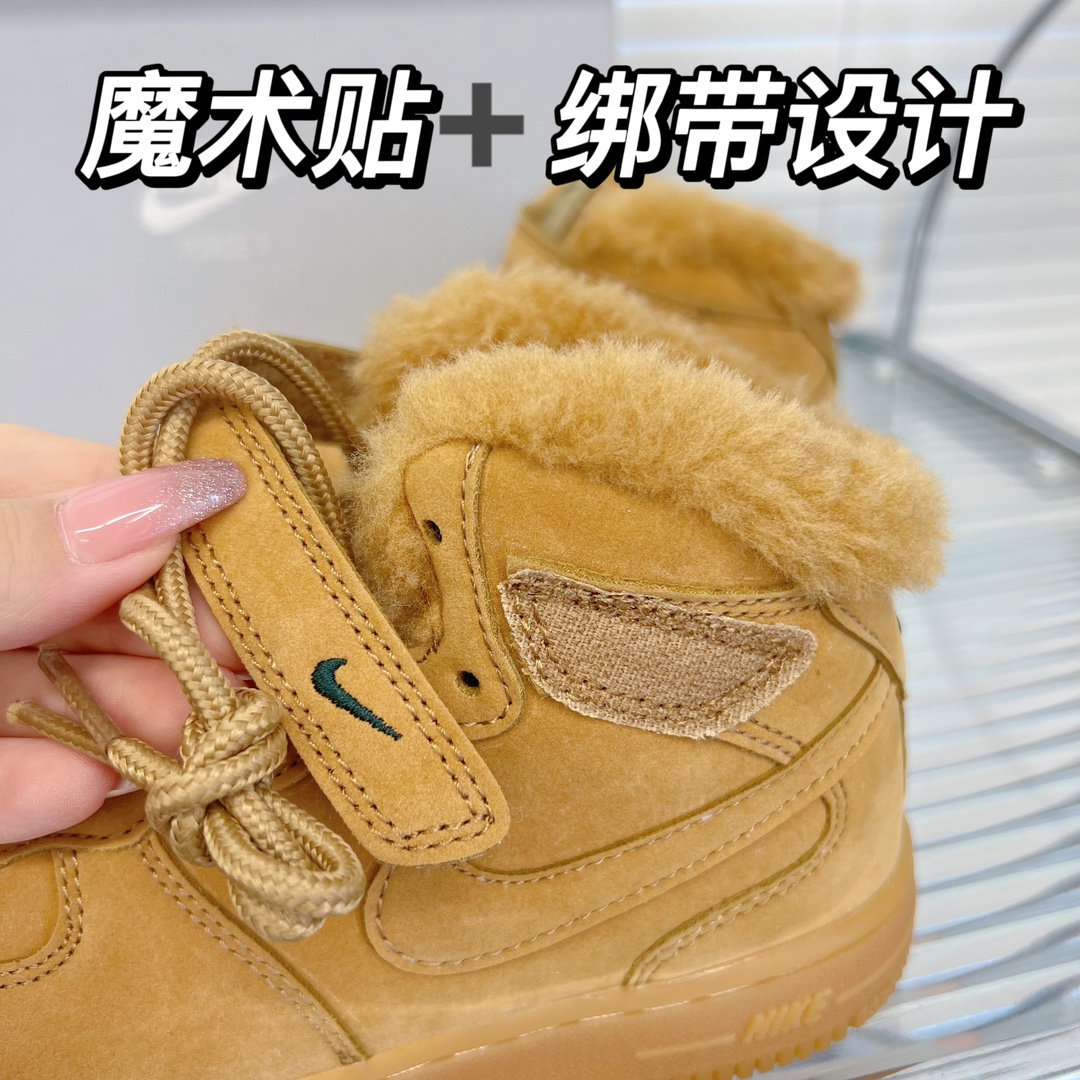 图片[2]-【九宫细节图 超级暖的空军一号来咯～ 超适合🈴️秋冬的高帮板鞋，还是加绒款复古休闲风的热潮-选品中心