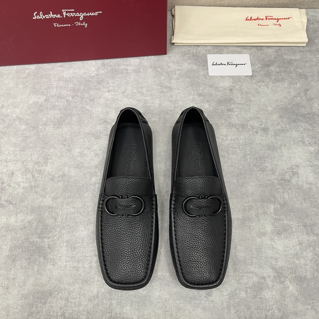 Ferragamo Shoes Moccasin Cowhide Rubber