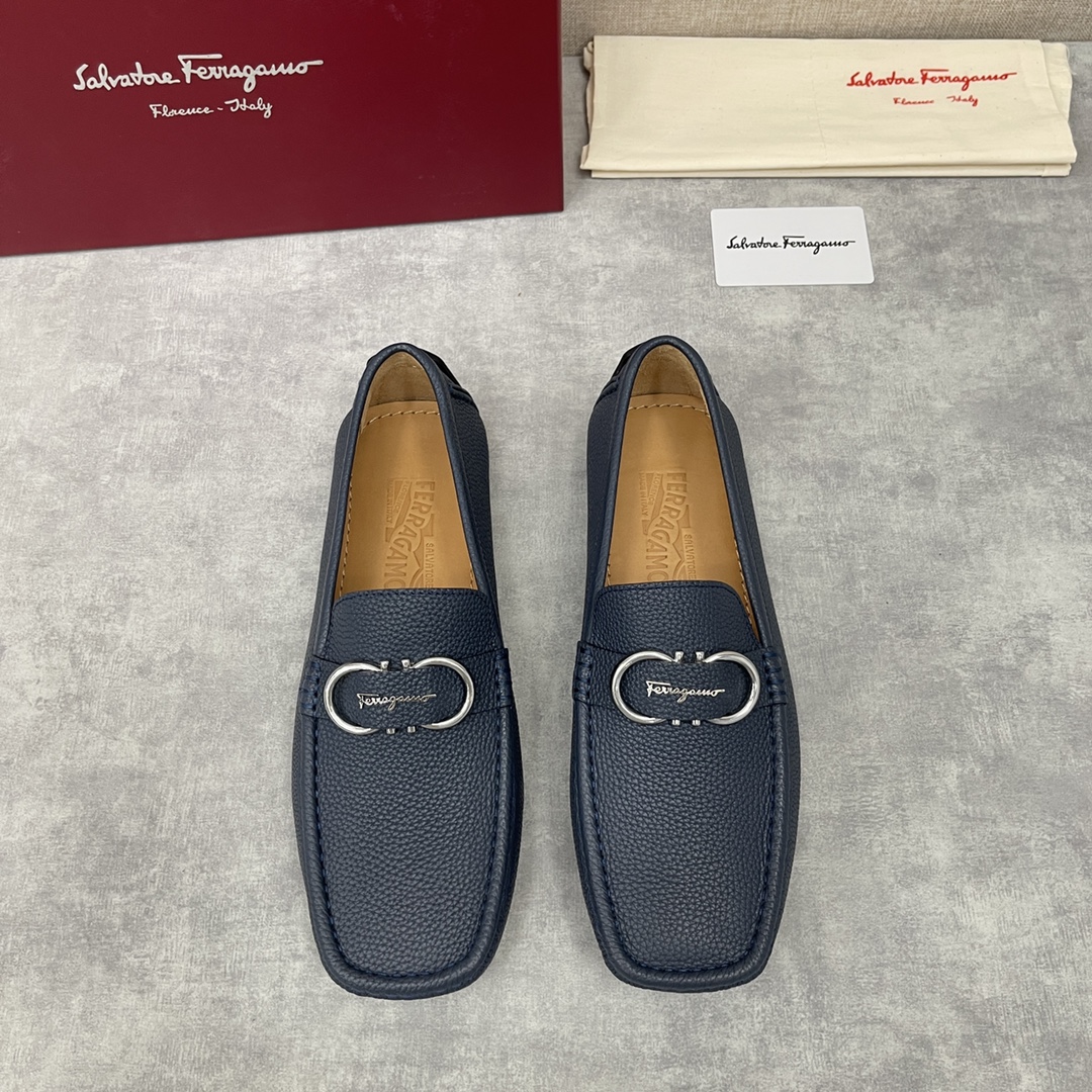 Ferragamo Shoes Moccasin Cowhide Rubber