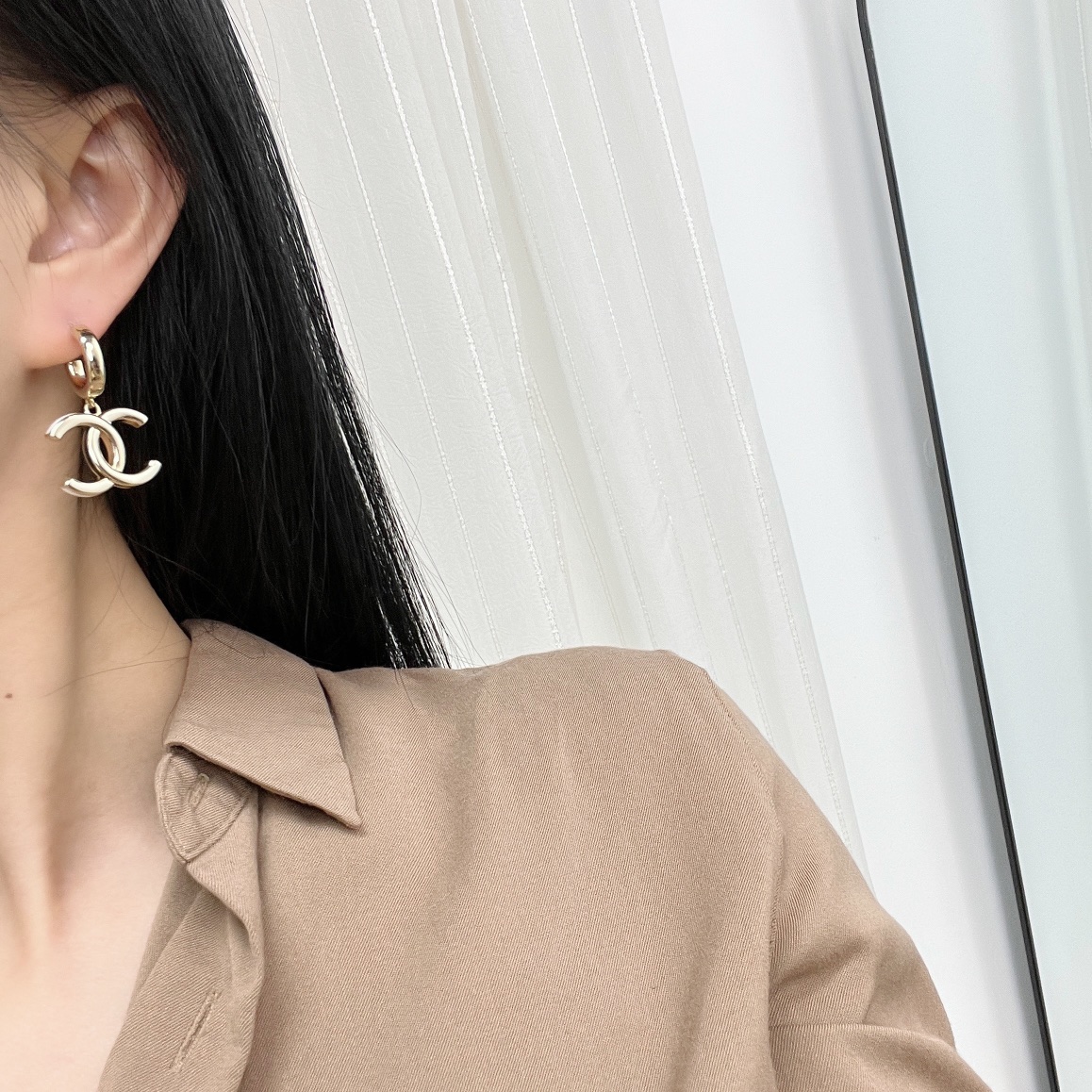 新款☑️CHANEL香奈儿c2双c耳钉耳环