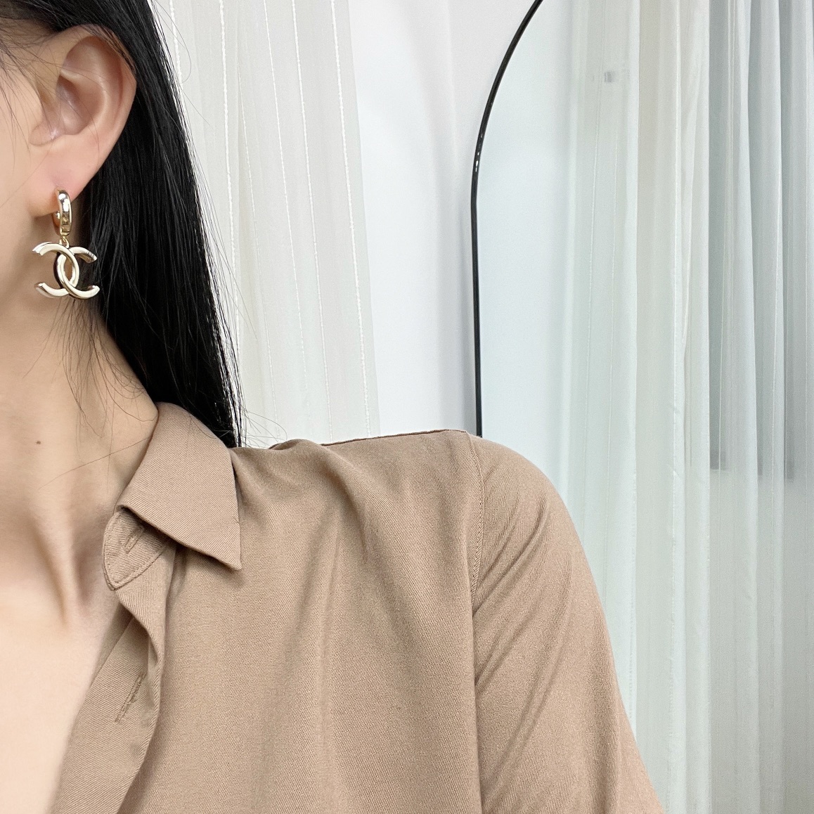 新款☑️CHANEL香奈儿c2双c耳钉耳环