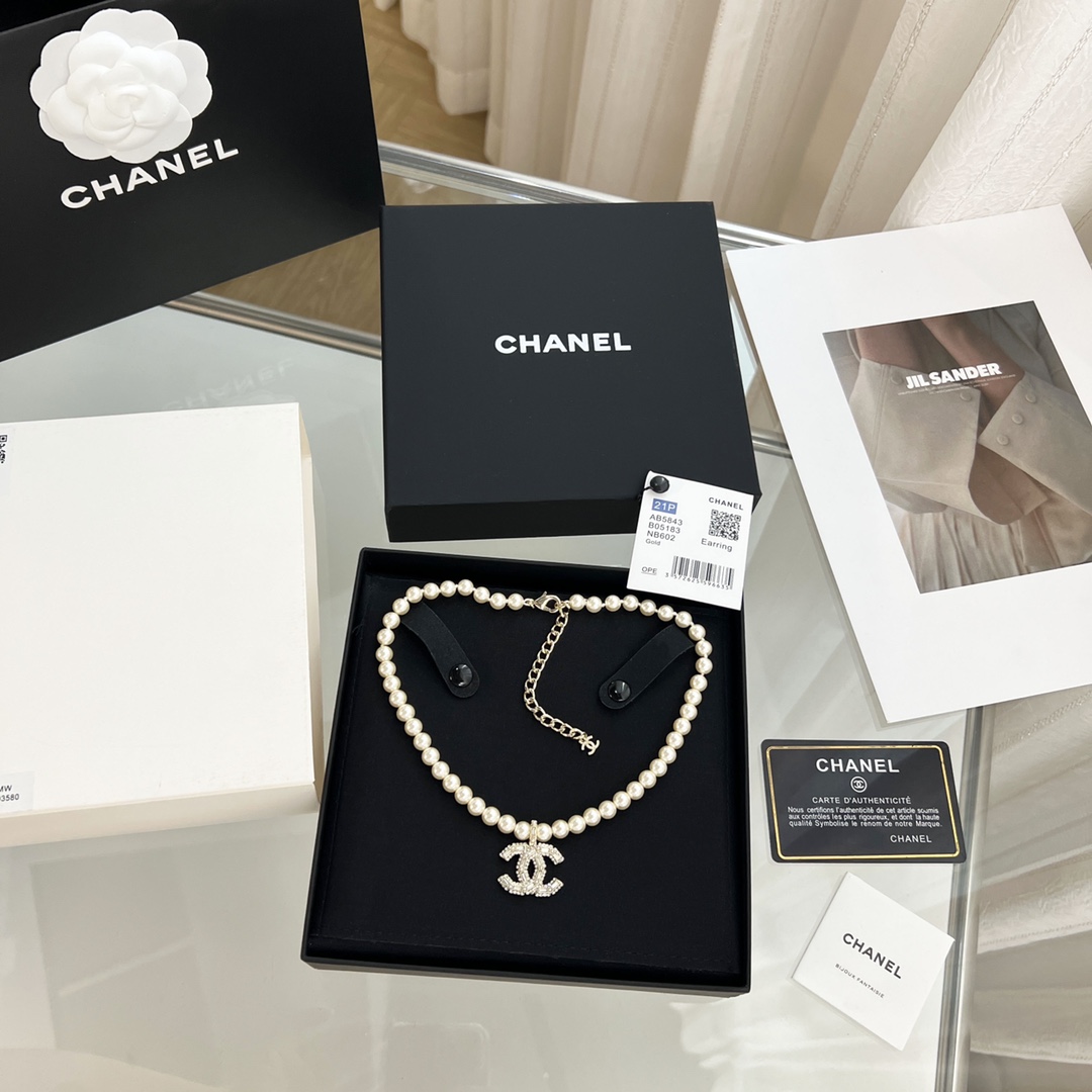 新款☑️CHANEL香奈儿100周年纪念款满钻珍珠项链
