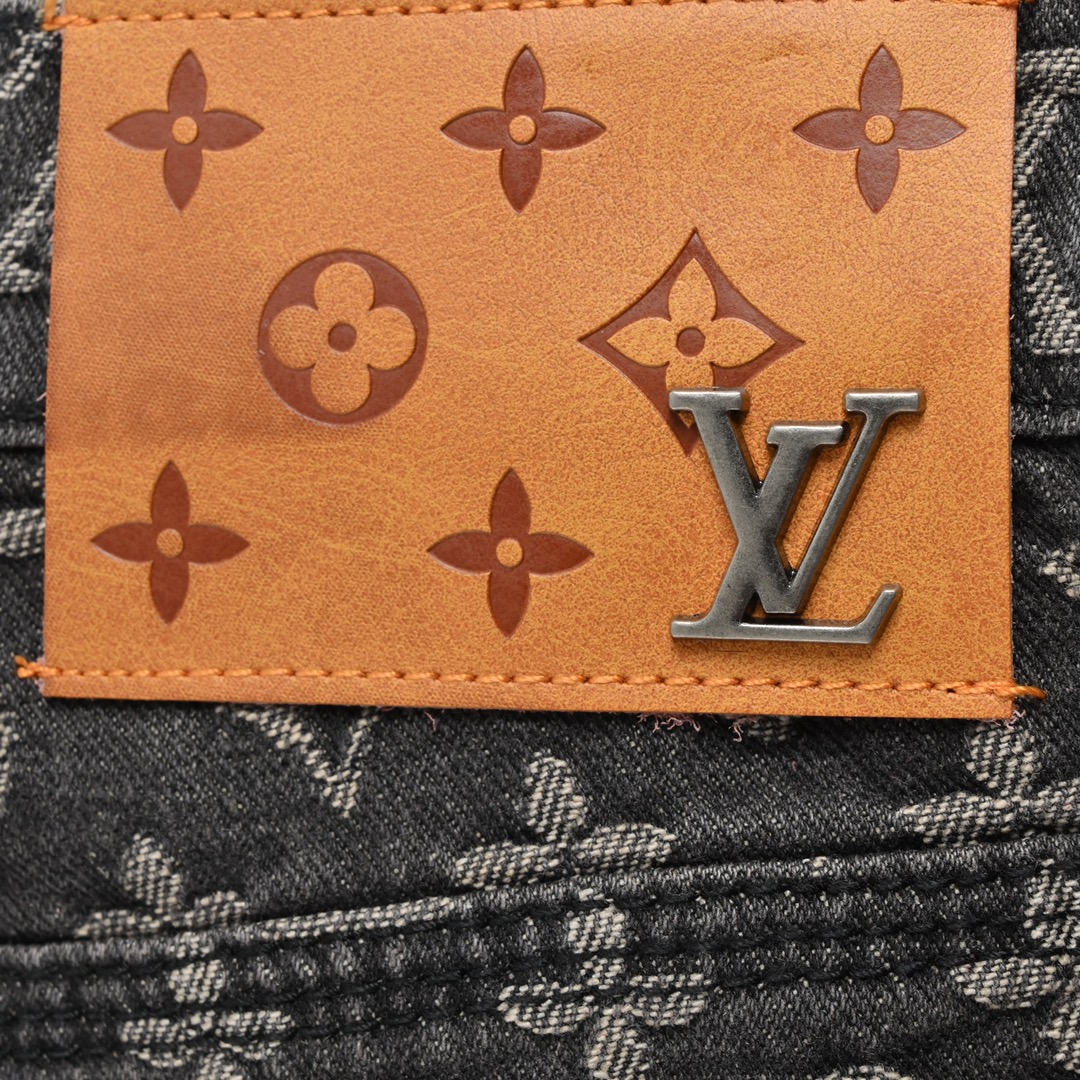 270 Louis Vuitton/路易威登 22Fw 尾灯人像刺绣提花牛仔裤