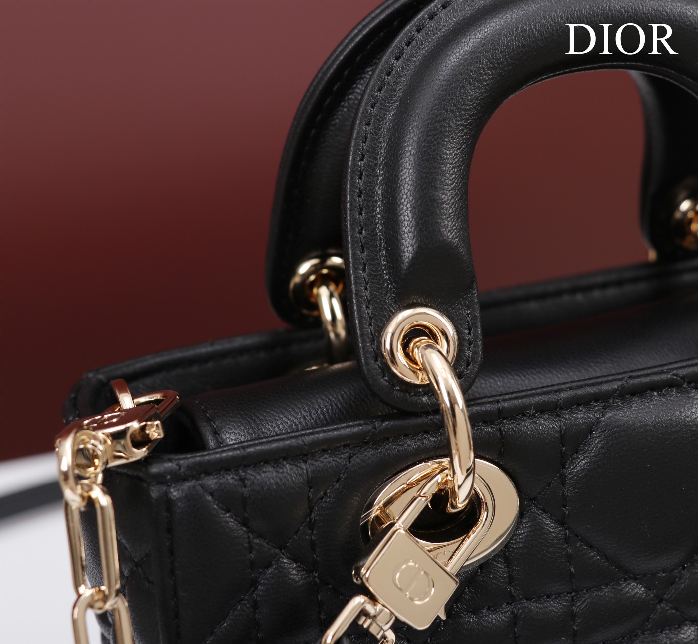 迪奥Dior顶级进口原厂羊皮内里进口羊皮绒戴妃包️超迷你ladyd-joy-micro型号05402Si