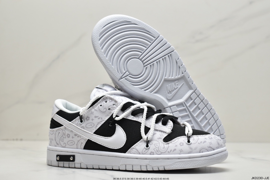 Nike Dunk Low ESS ”White Paisley” SB low help deconstruction strap DJ9955-100