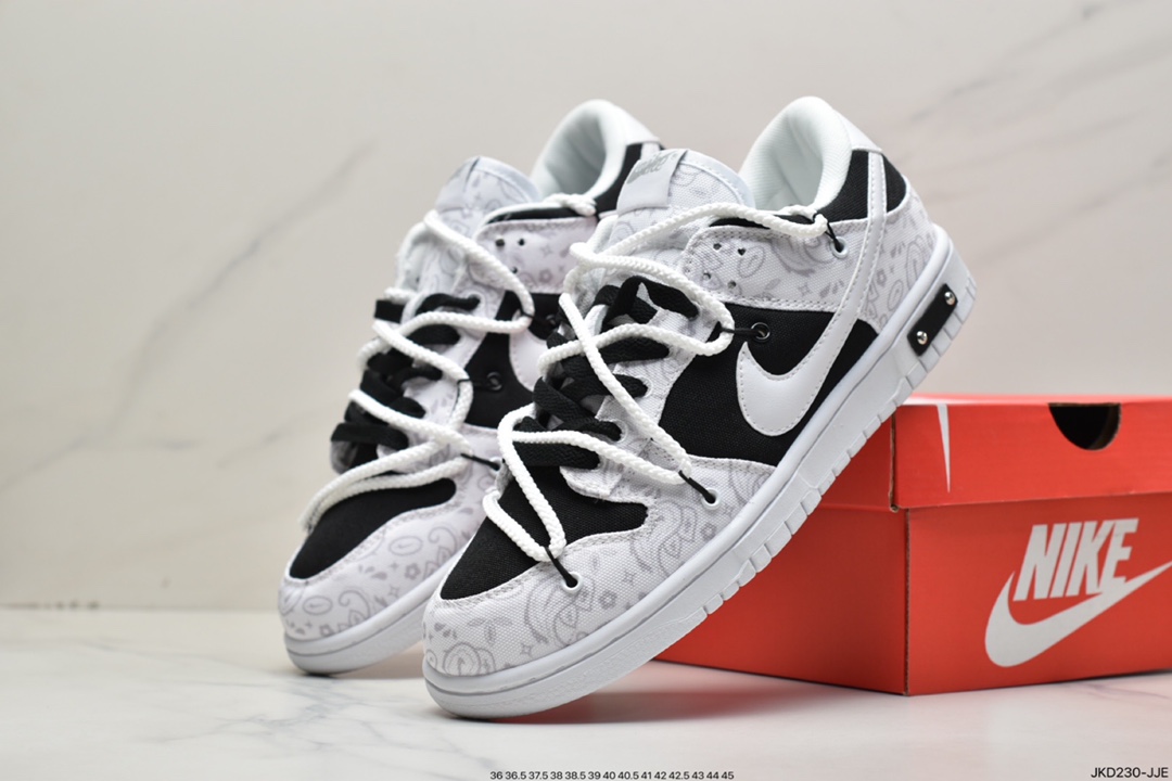 Nike Dunk Low ESS ”White Paisley” SB low help deconstruction strap DJ9955-100