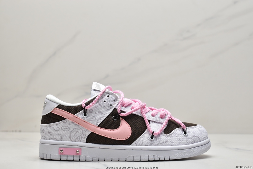 Nike Dunk Low ESS ”White Paisley” SB low help deconstruction strap DJ9955-100