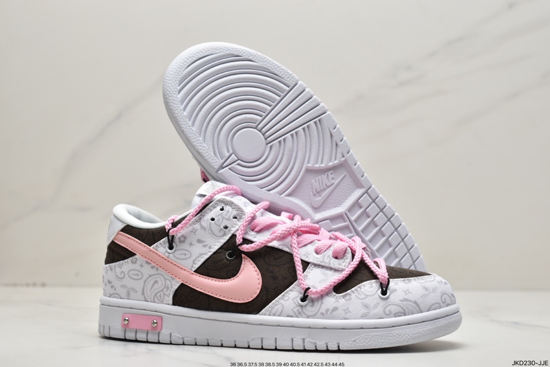 Nike Dunk Low ESS ”White Paisley” SB low help deconstruction strap DJ9955-100