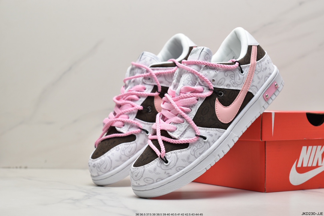 Nike Dunk Low ESS ”White Paisley” SB low help deconstruction strap DJ9955-100